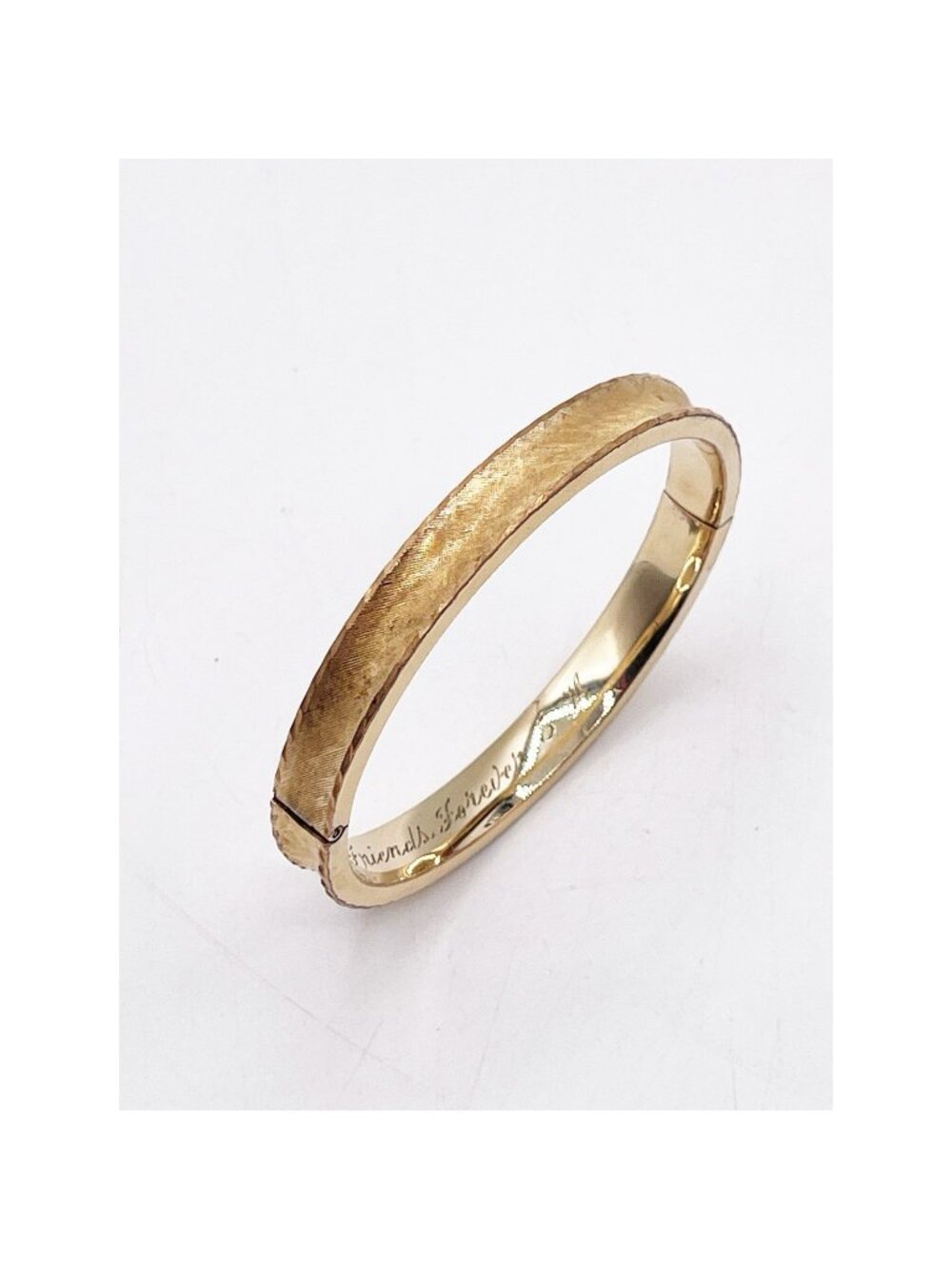 Vintage Marathon 12K Gold Filled Hinged Bangle Bracelet Florentine Engraved